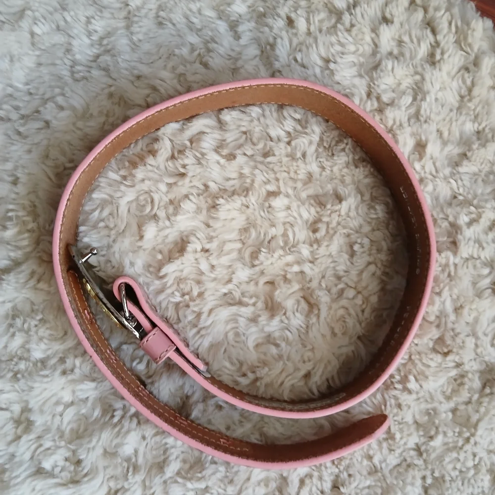 💎 Nocona Belt Co. Child's Belt Pink Leather Gold Horse Buckle